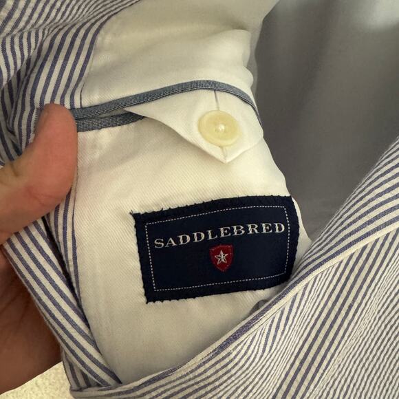 Saddlebred Seersucker Classic Blazer Sports Coat US Men's 46L - Picture 6 of 8